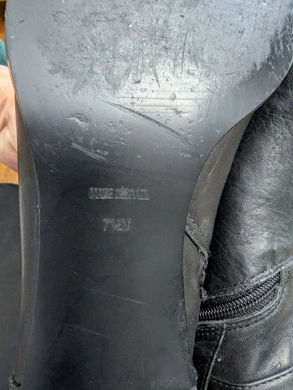 Matisse Presto Brazil 7.5 Black Leather upper Tall Pointed Toe Buckle Strap Boot